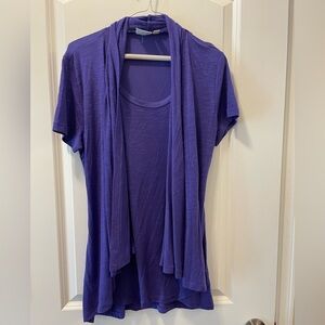 ✨ 4/$20 ✨  Kim Rogers purple tee & cardigan combo
